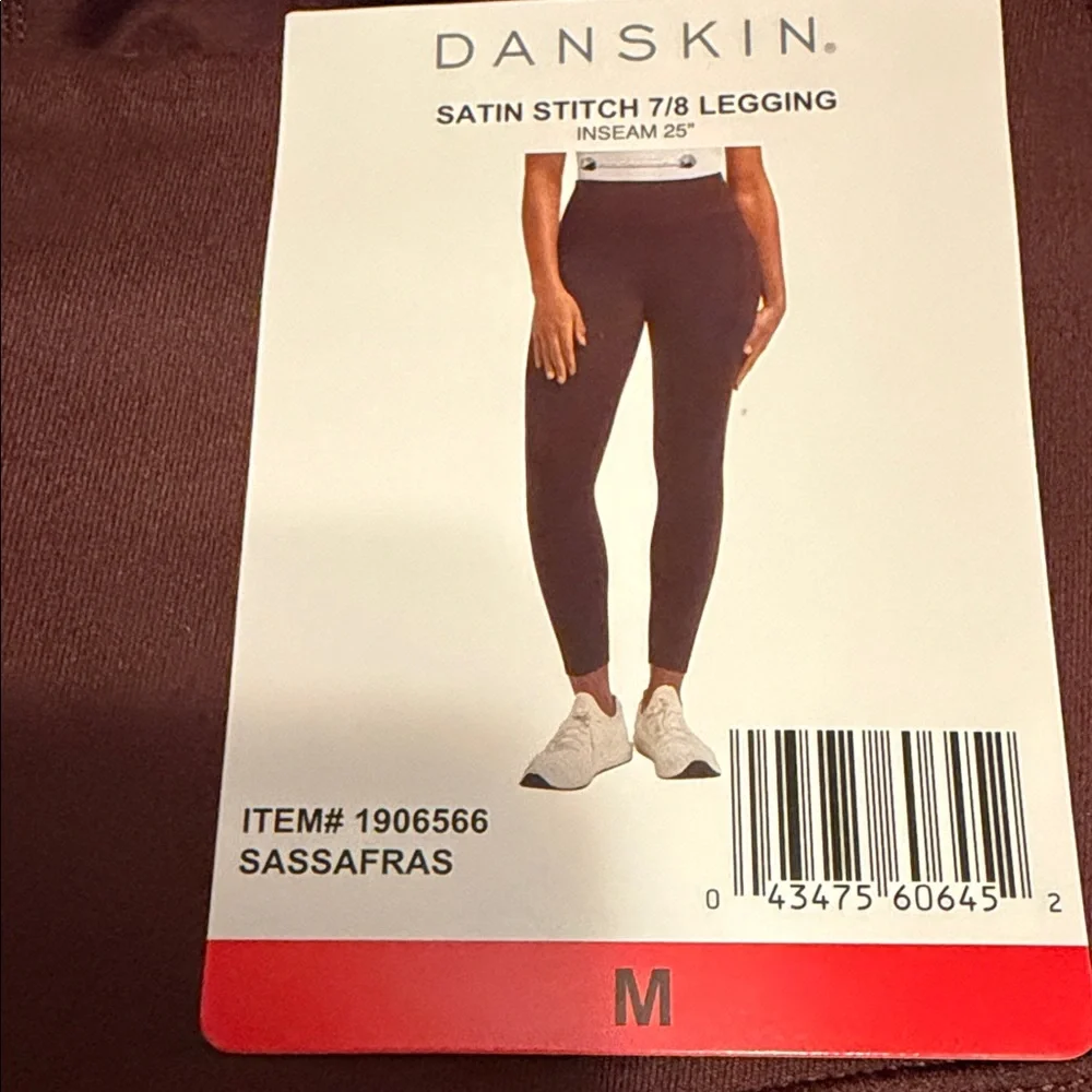 Danskin- deep burgundy-purple (sassafras)High-Waist Stretch Leggings - Picture 9 of 9